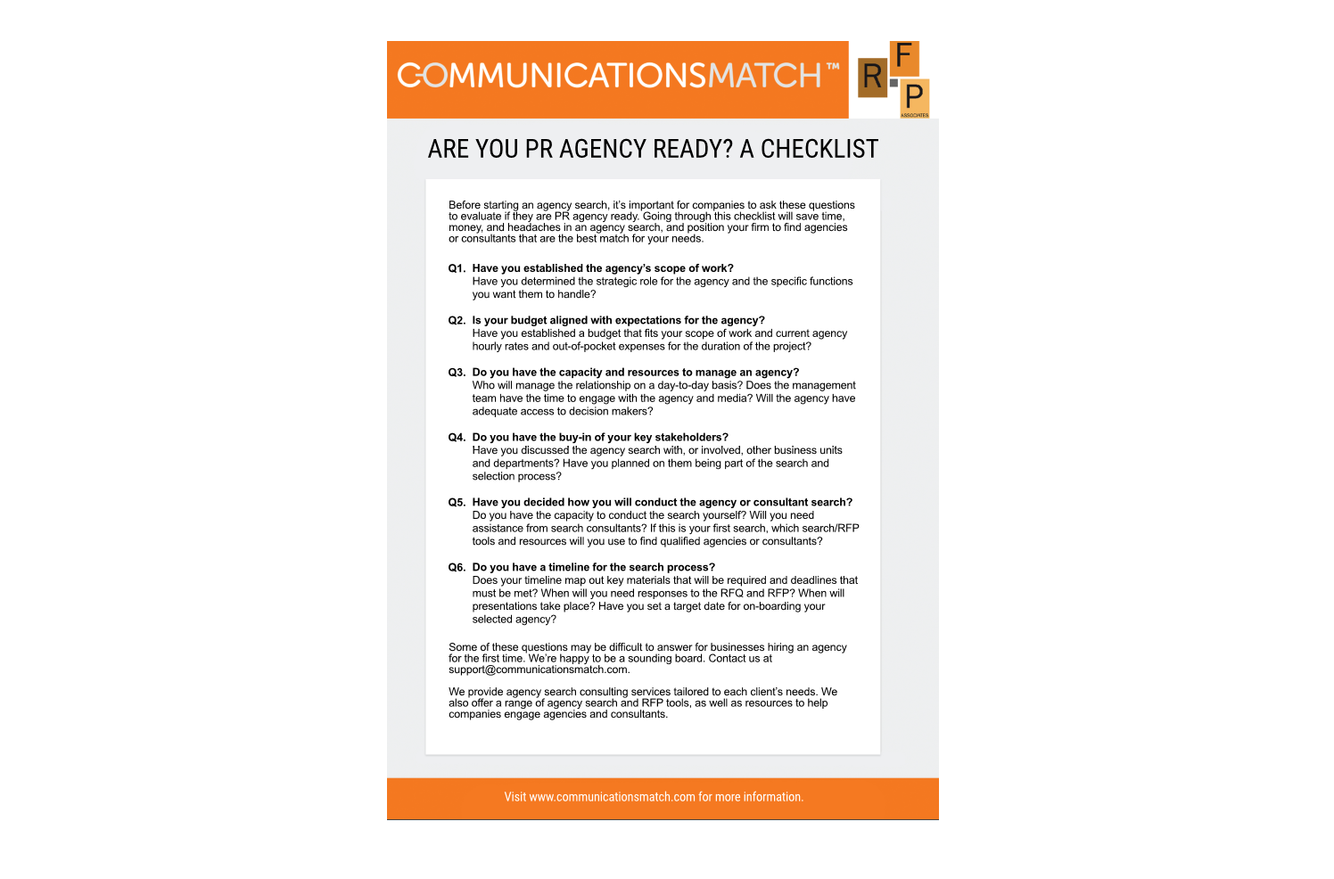 Agency Ready Checklist