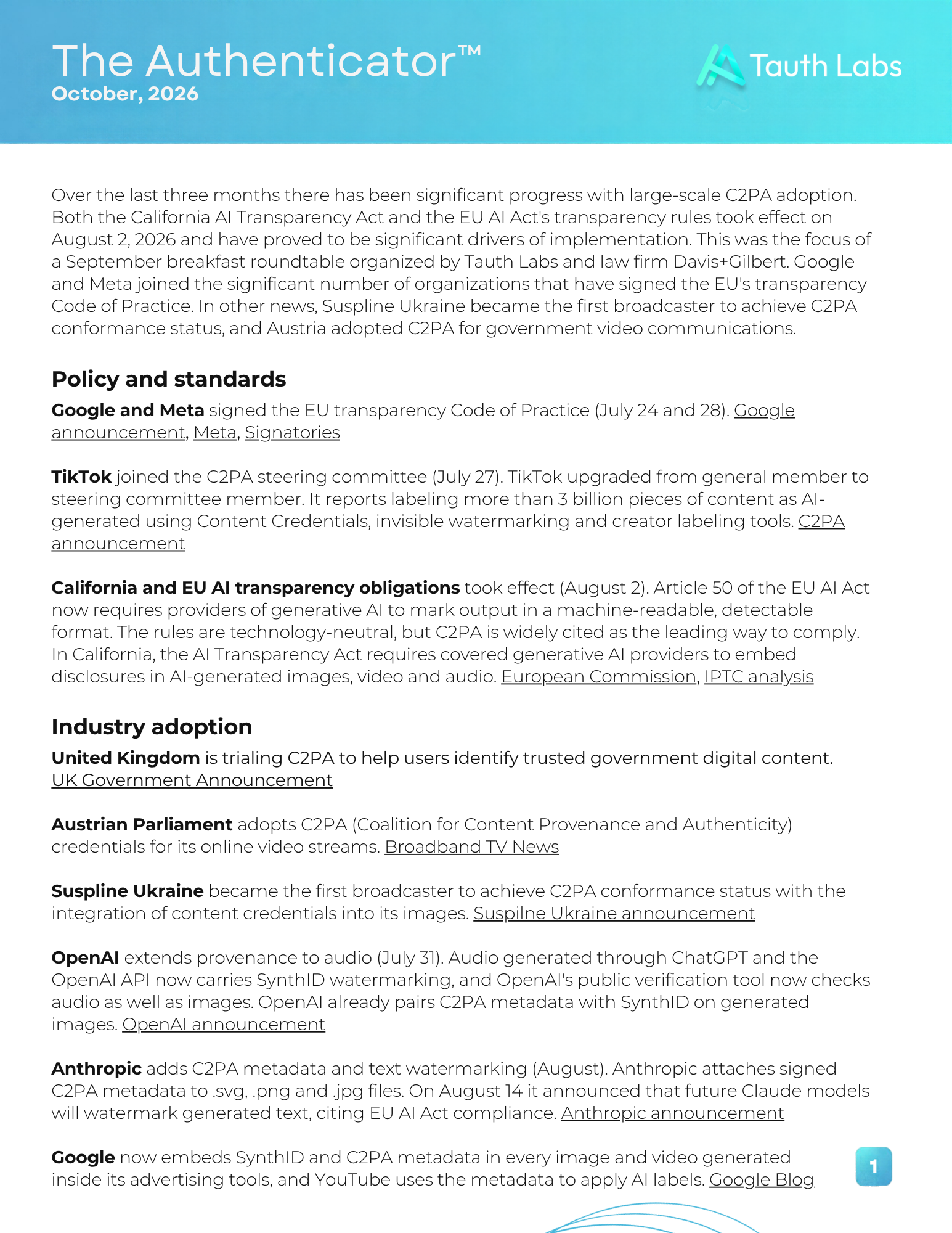 Content Authentication News 